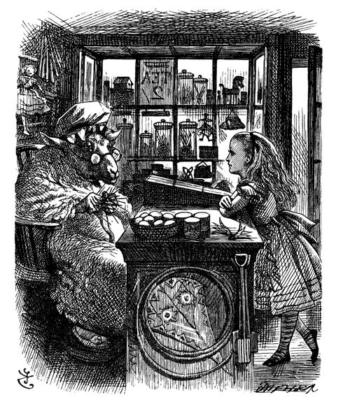 Through the Looking Glass - Alice and the Sheep.