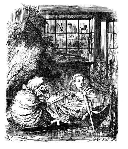 Through the Looking Glass - Alice Rows the Sheep.