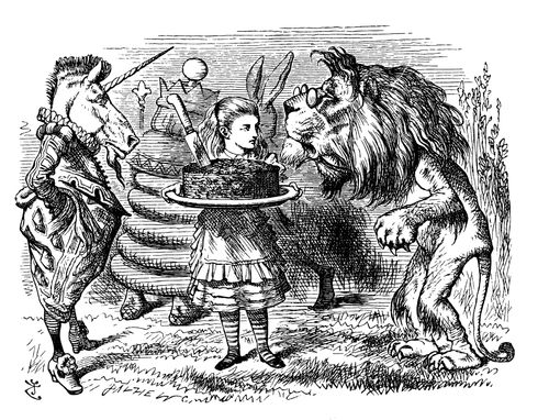 Through the Looking Glass - The Unicorn and the Lion.