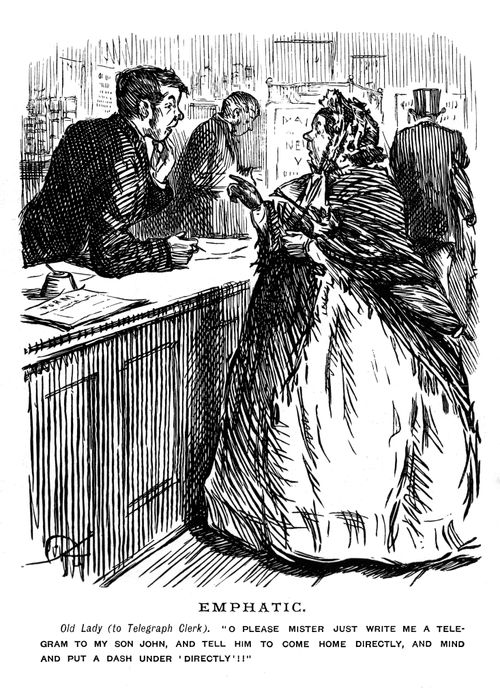 Woman wanting to send a telegram.