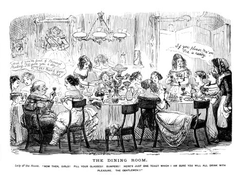 Ladies Drinking In The Dinning Room After The Men Retire To The Drawing Room.