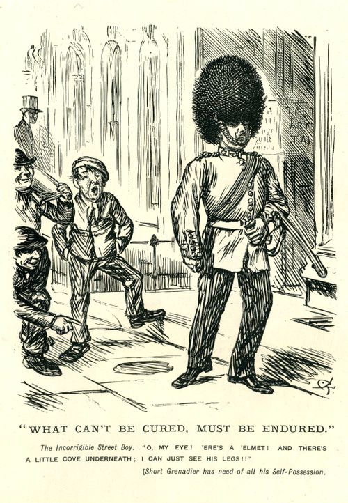 Street Boy Taunts Grenadier.
