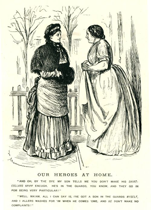 Two Women Discuss Washing Clothes.