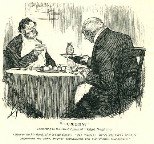 Two Men Dining.