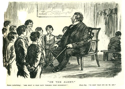 A Parson Trying To Teach A Group Of Boys.