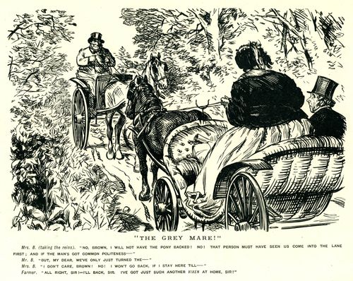 Two Carriages Stuck In A Traffic Jam.