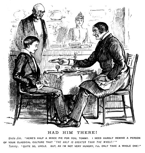 Uncle Giving Boy a Mince Pie
