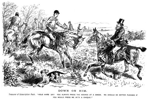 Huntsman pressing the hounds