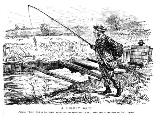 Man fishing with large bait