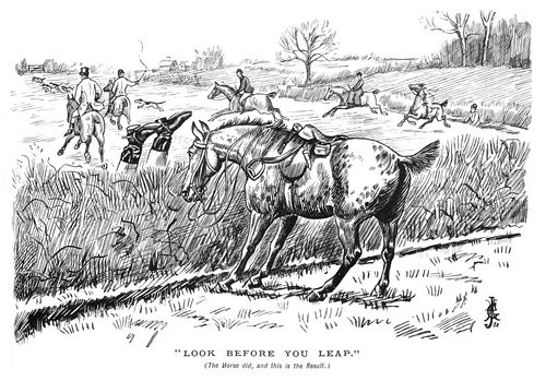 Huntsman falling off his horse