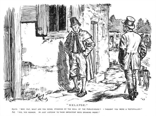 Teetotaller outside public house