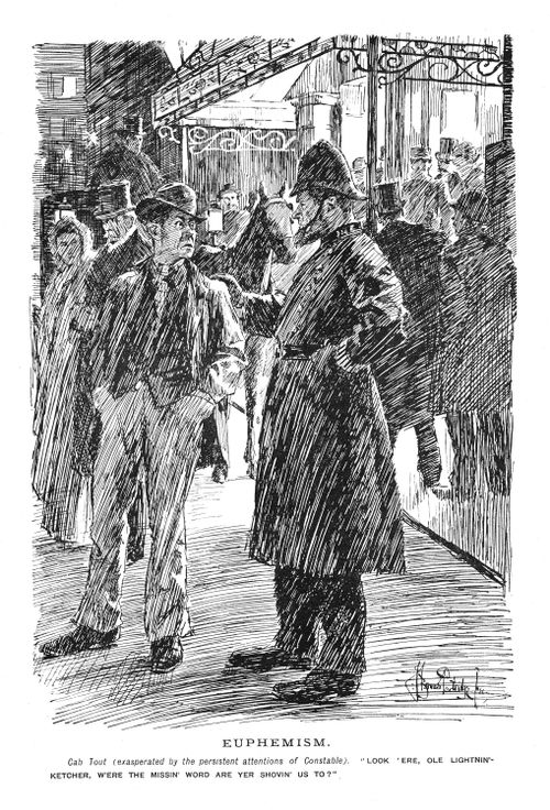 Policeman and cab tout,