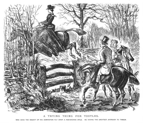Lady rider jumping over a style