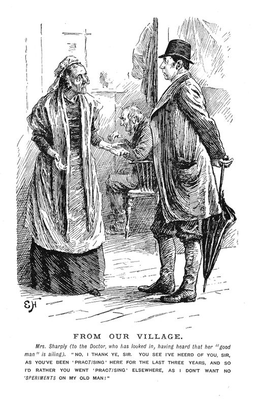 Old woman and doctor