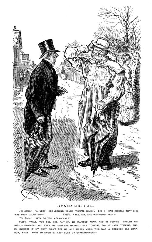 Rector speaking to man about his family