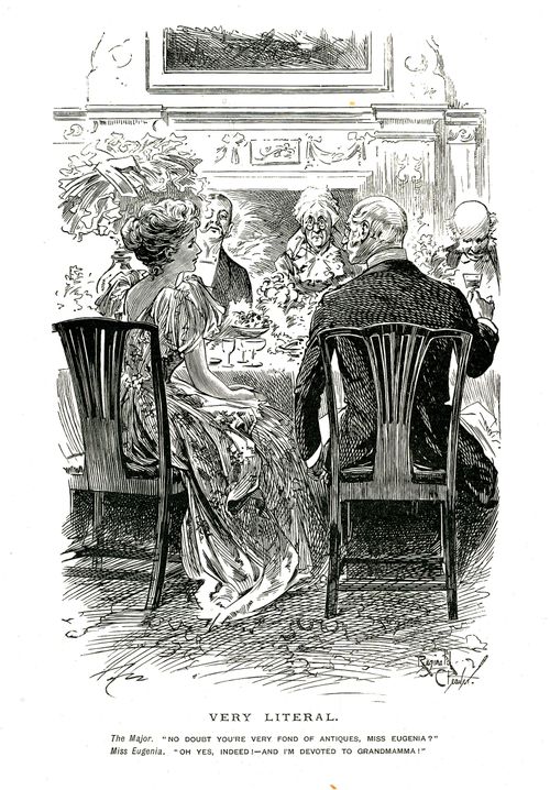 Major and young lady at the diner table
