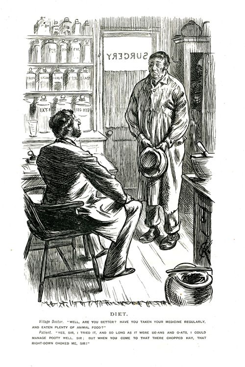 Patient visiting the village doctor
