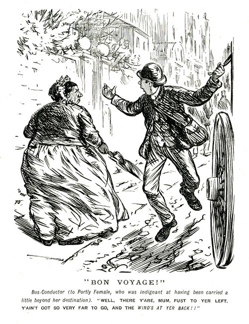 Bus Conductor and Portly Lady