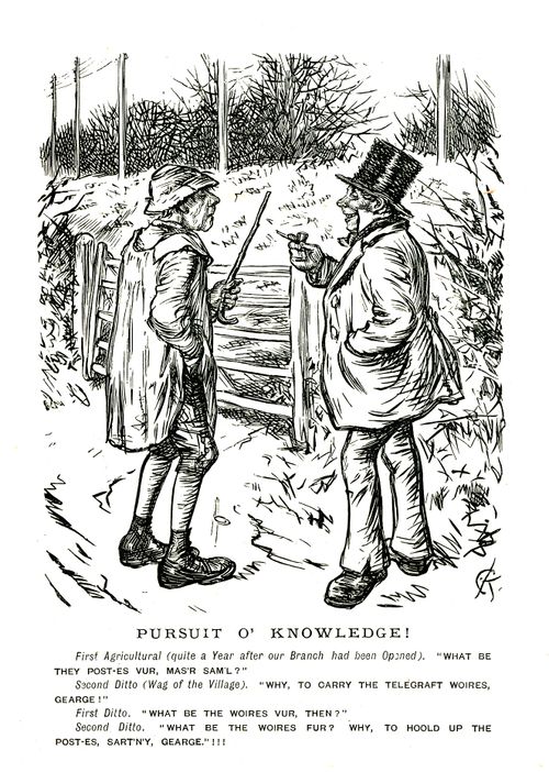 Farmers discuss telegraph poles