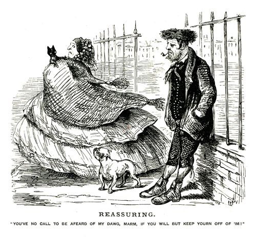 Man with a pet dog reasures a woman with a pet cat