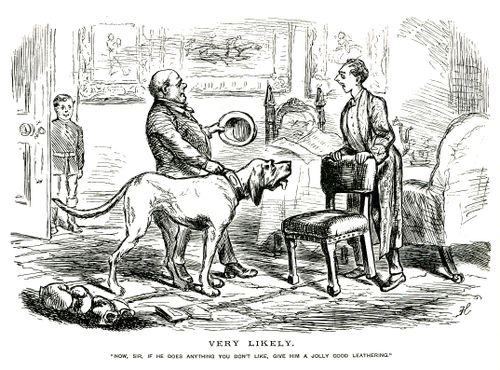 Man advising on how to look after his large dog