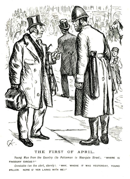 Country man asking stern policeman for directions