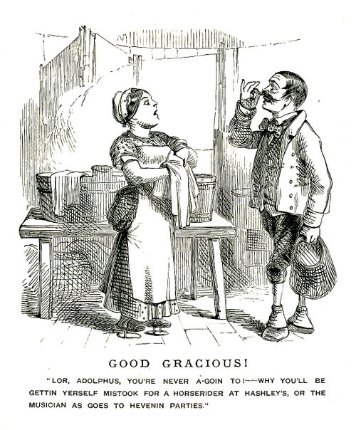 Servant in fashionable dress