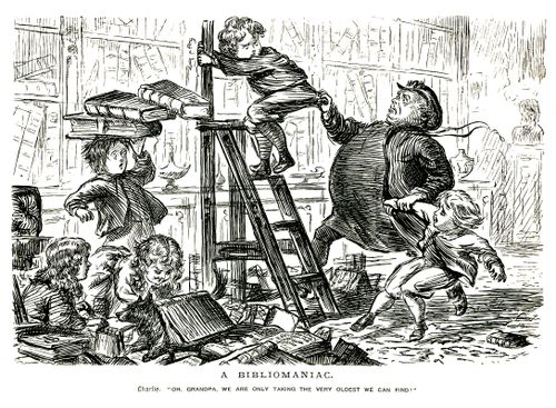 Children playing in a library