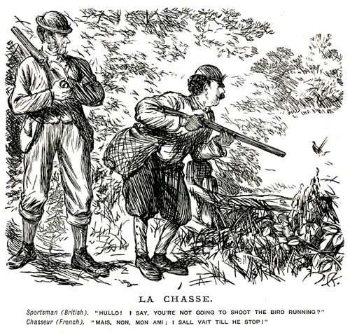 French and British sportsmen shooting