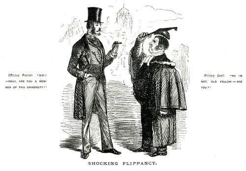 Proctor addressing a university student