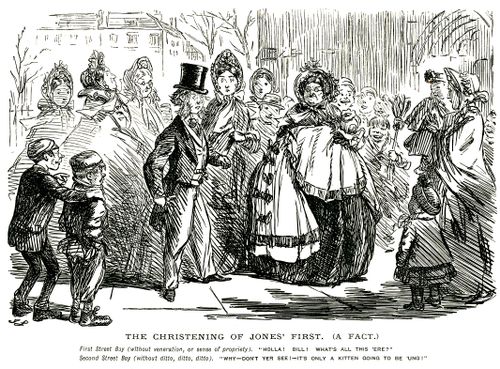 Boys watching a christening