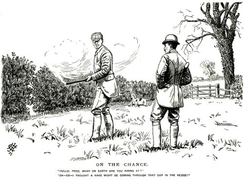 Man firing shot into a hedge