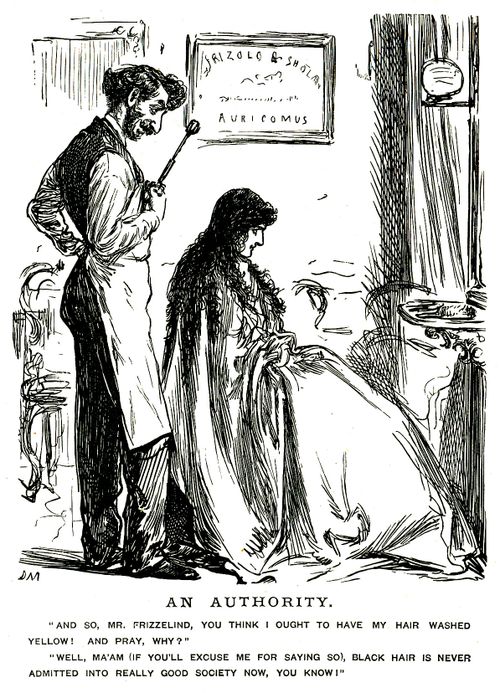 Lady having her hair dyed