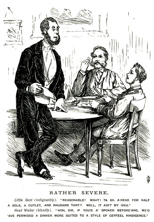 Man debating the price in a resteurant