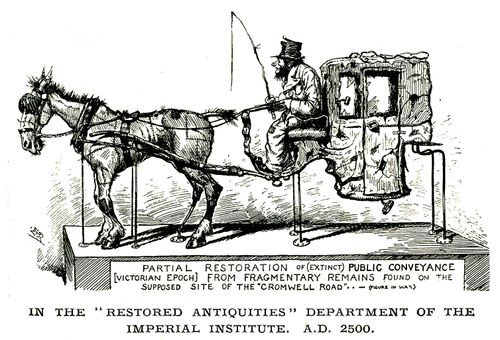 Restored antique carriage in A.D. 2500