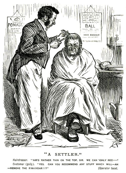 Balding man at the hairdresser's