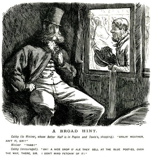 Man in carriage waiting for shopping wife