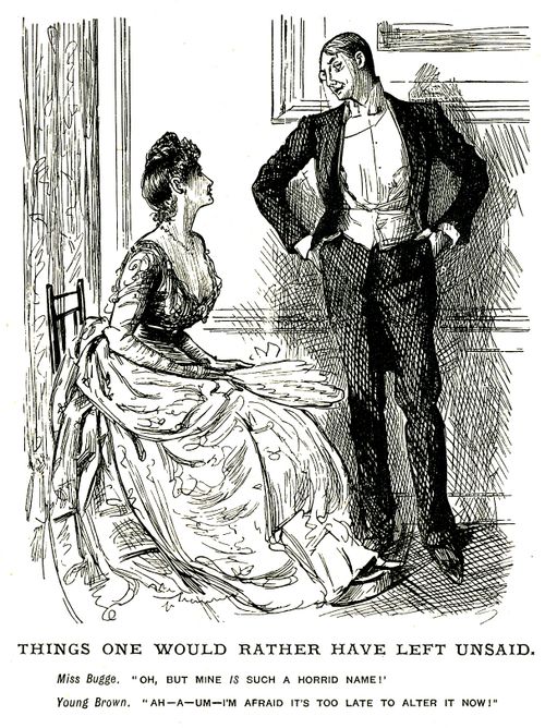 Lady speaking to a man about her name