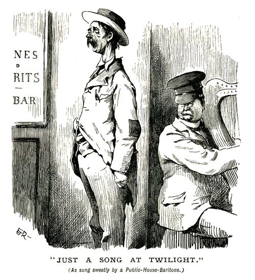 Drunken singers in a public house