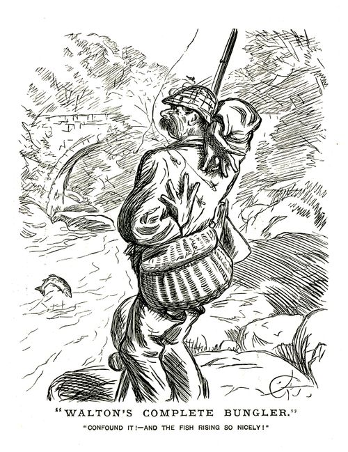 Fisherman caught on his own hook
