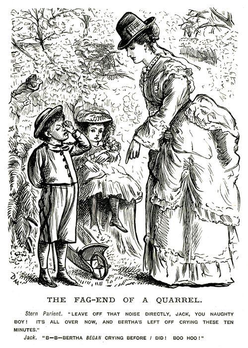Mother telling off quarreling children