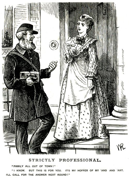 Postman proposing to a maid in a letter