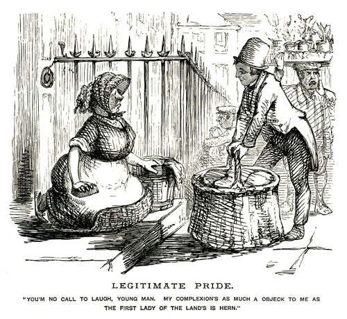 Woman with inflamed face defending herself