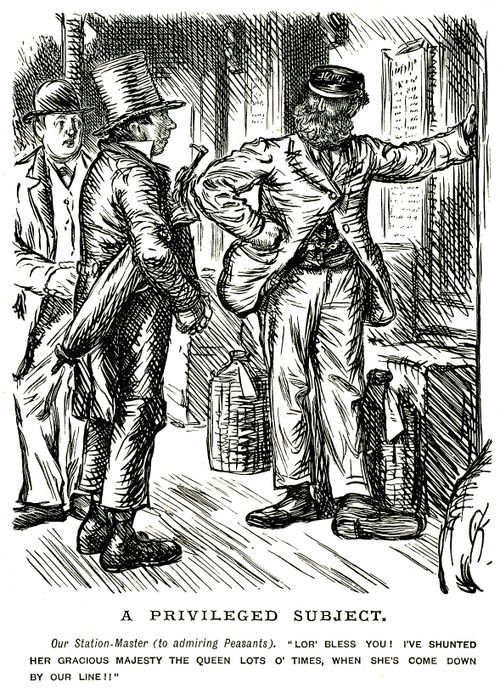 Station master boasting about shunting the queen