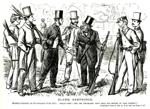 Volunteers training with rifles