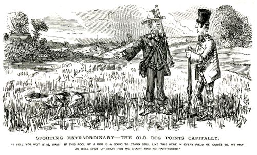 Men hunting with a dog