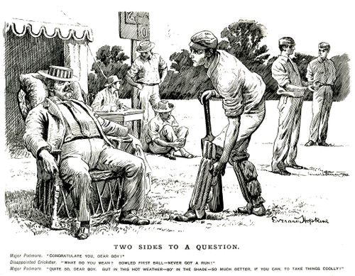 Lazy spectator at a cricket match