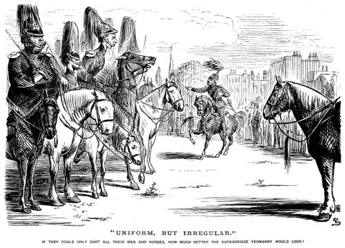 Irregular men and horses of the Bucksbridge Yeomanry