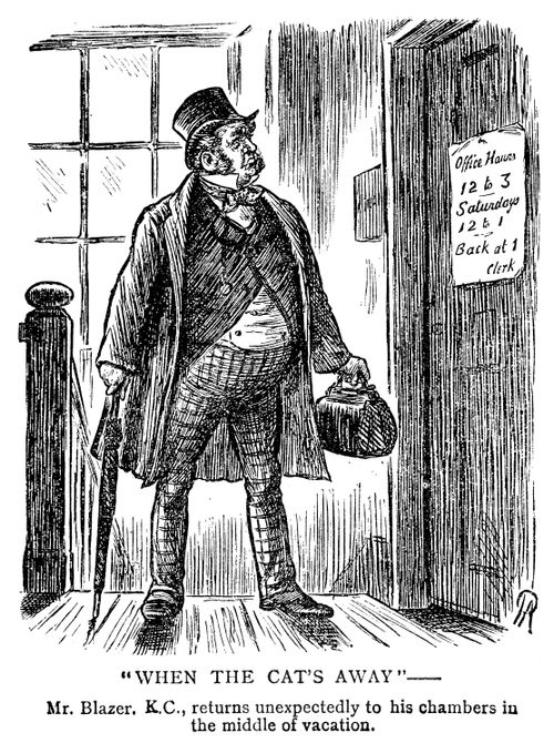 Barrister returning to find his clerk not working