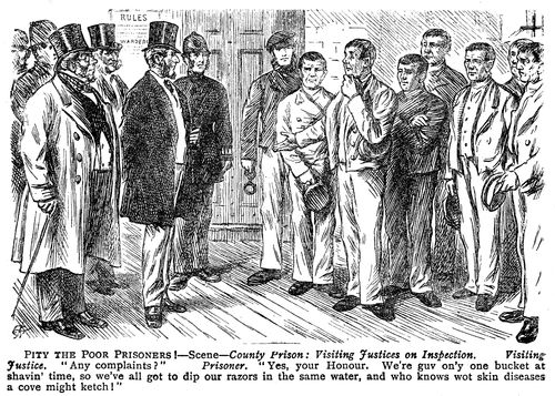 Prisoners complaining during an inspection